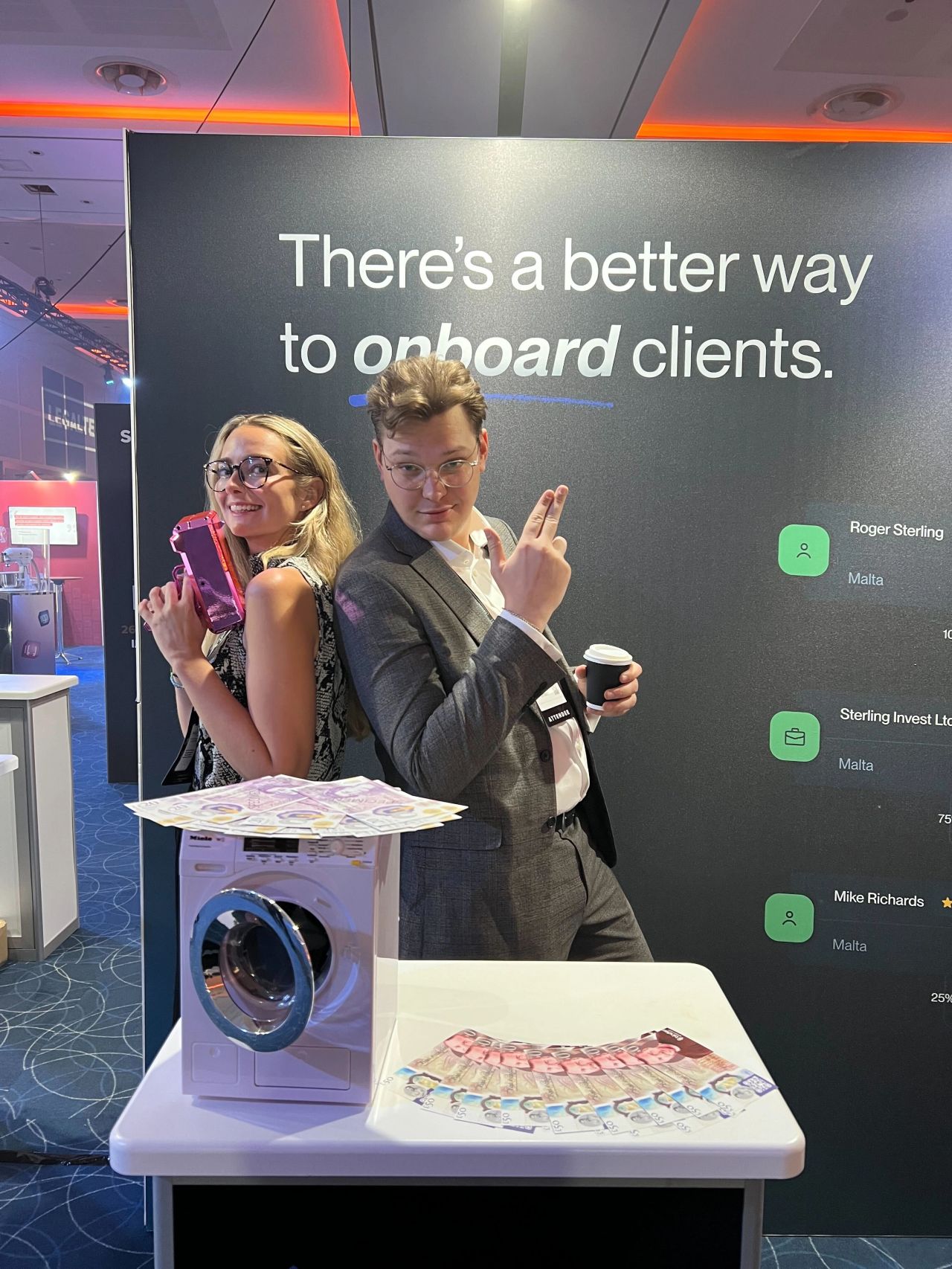 SJ at the Binderr stand at LegalTechTalk 2024, networking in the legal tech space