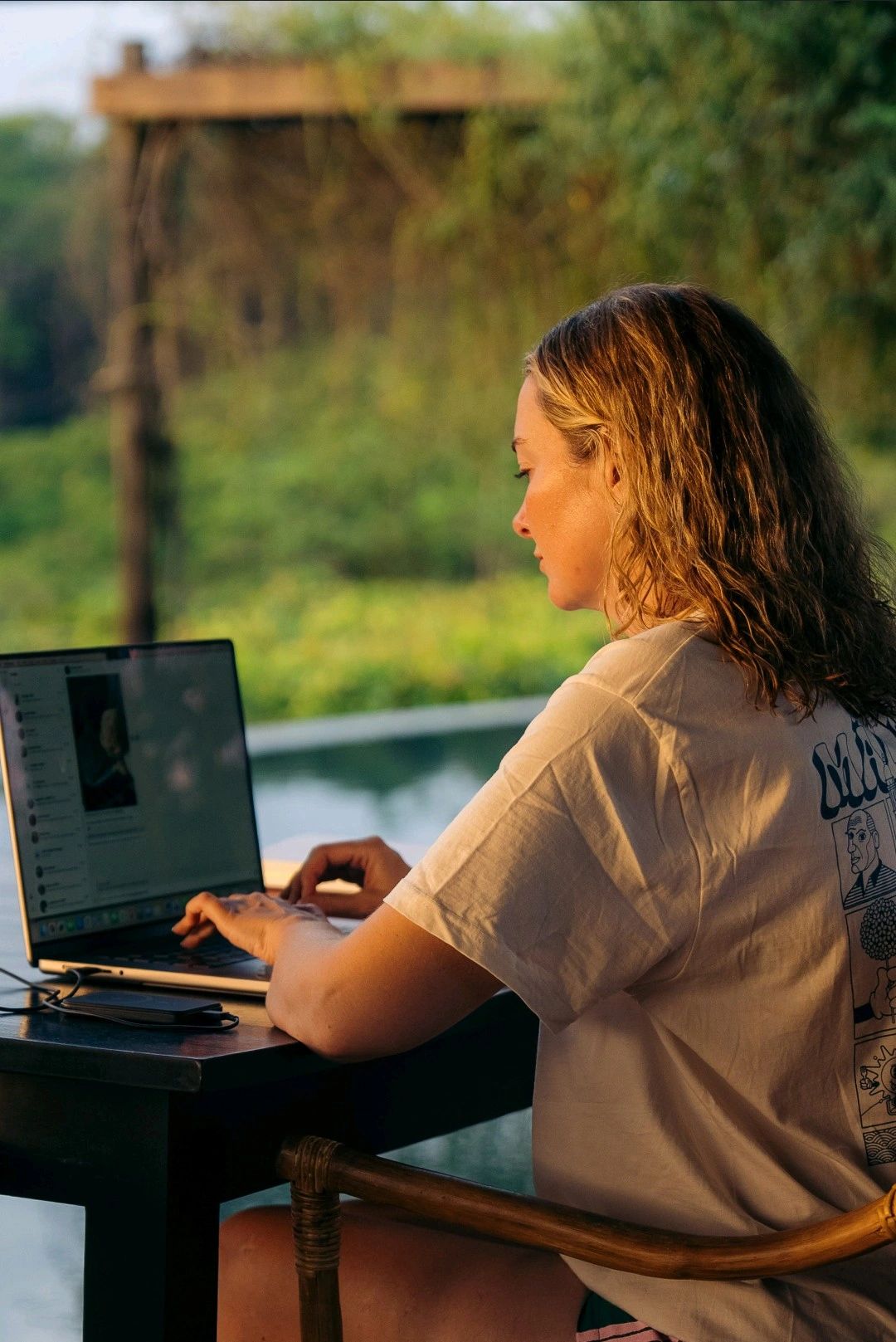 Working from poolside in Sri Lanka, February 2026