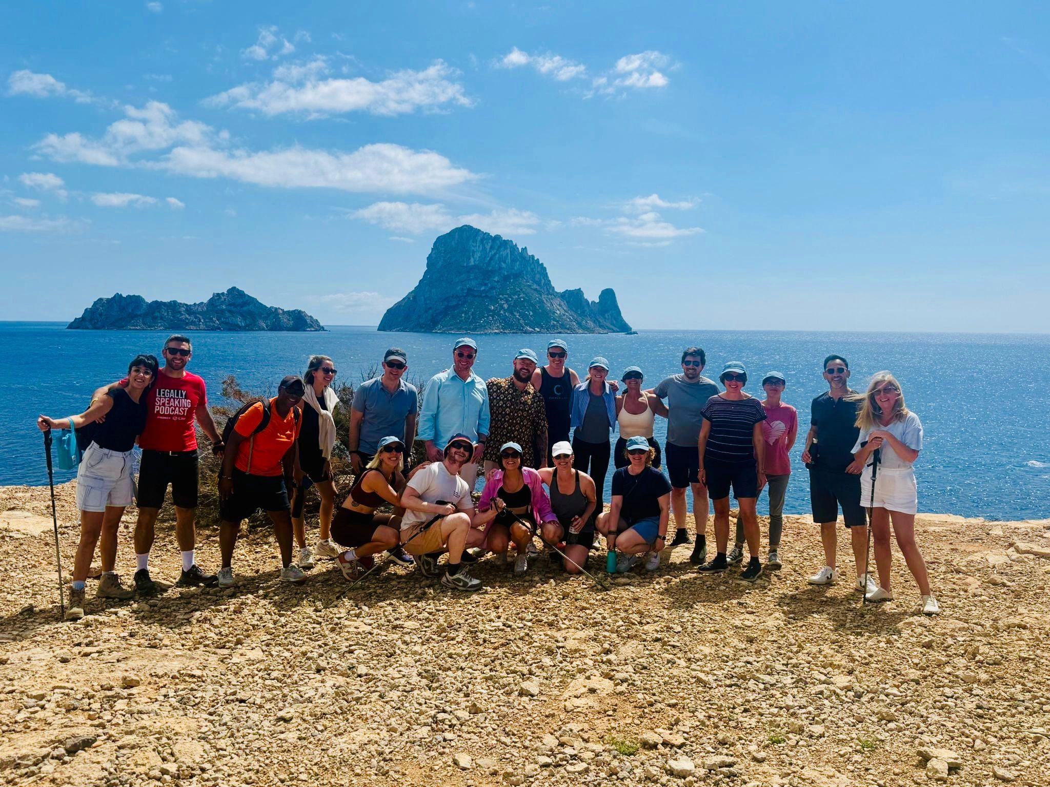 Group hike in the Ibiza hills at The Lawyers Retreat 2026